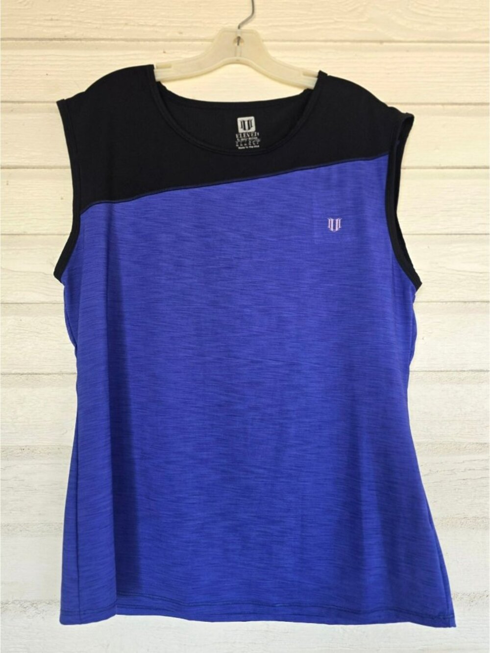 Eleven by Venus Williams Asymetrical Athleisure Sportstyle Shirt Blue Womens XL